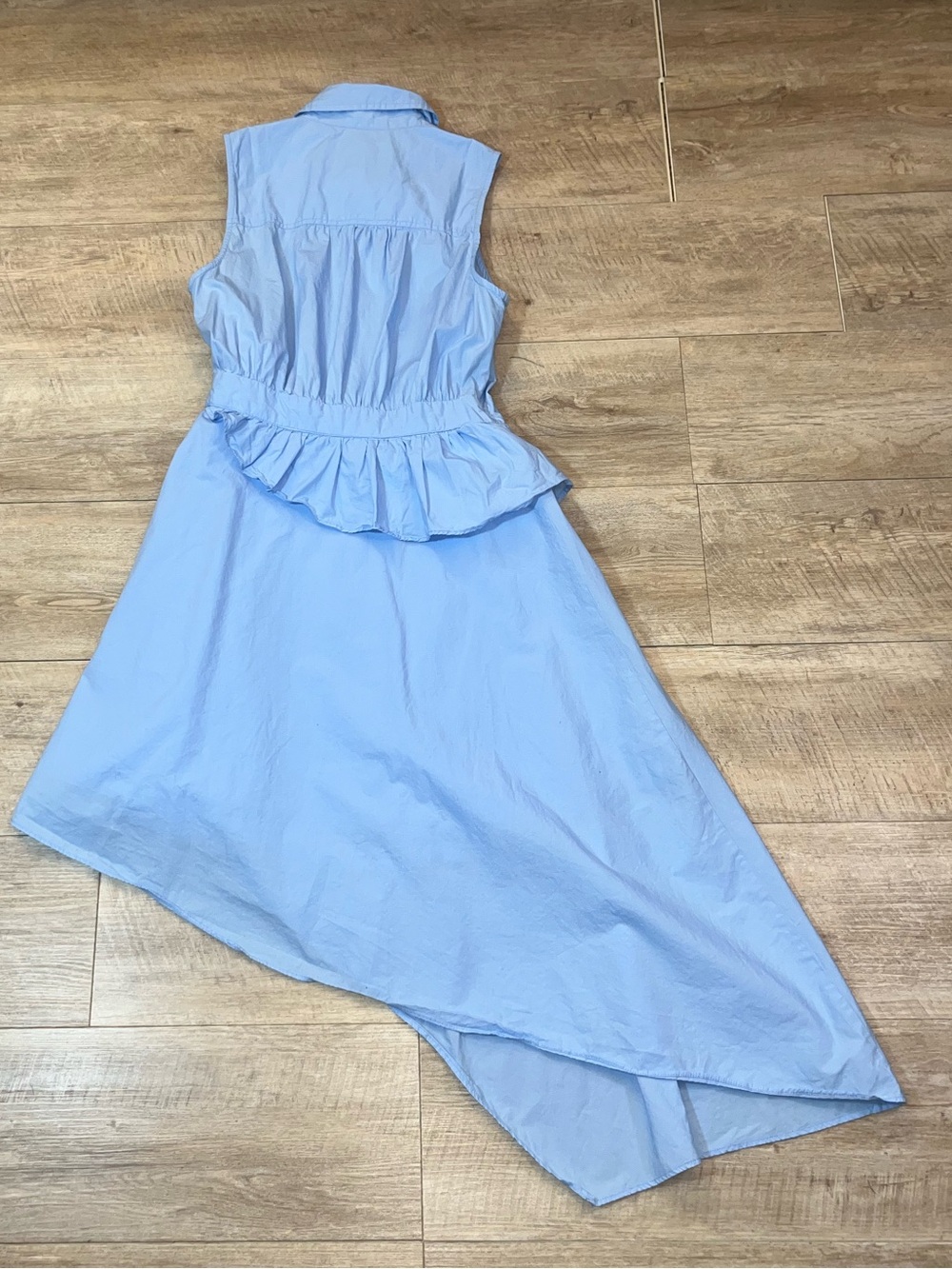 Anthropologie Maeve Asymmetrical Sleeveless Shirt Dress Size 8 - Picture 9 of 9